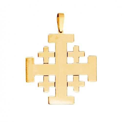 Cross of Jerusalem, gold, model 02