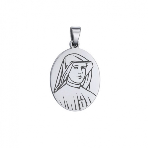 Medallion "St. Faustina Kowalska", steel oval