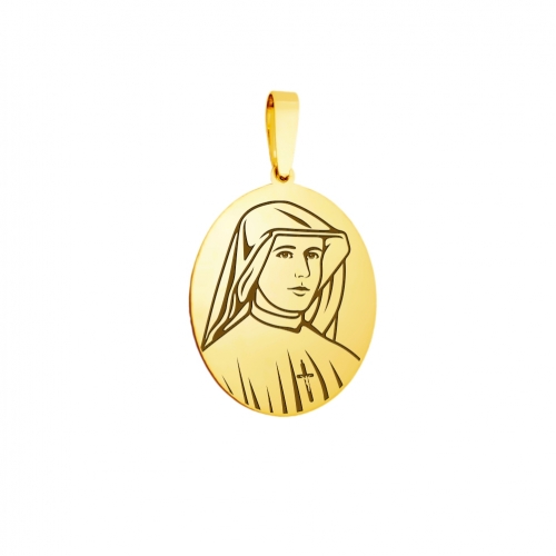 Medallion "St. Faustina Kowalska", gold oval