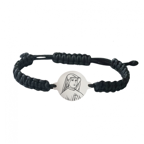 Bracelet "St. Faustina Kowalska", knitted with silver medallion