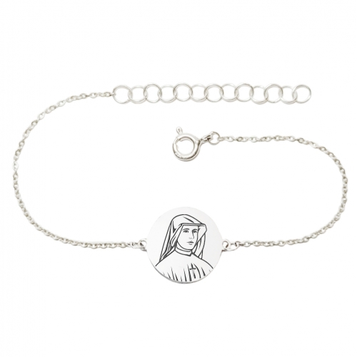 Bracelet "St. Faustina Kowalska", silver chain with medallion